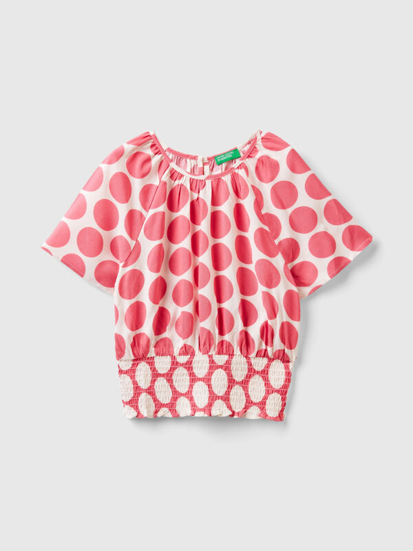 Flowy polka dot blouse