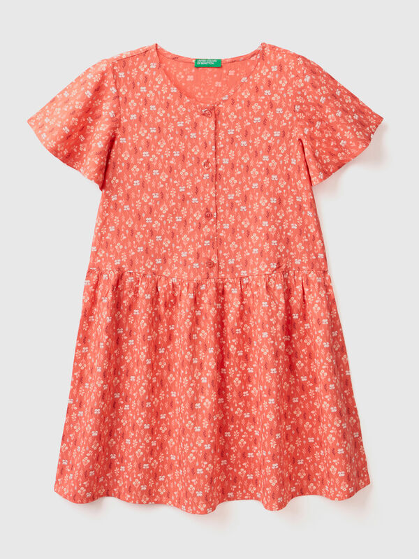 Floral dress in sustainable viscose Junior Girl
