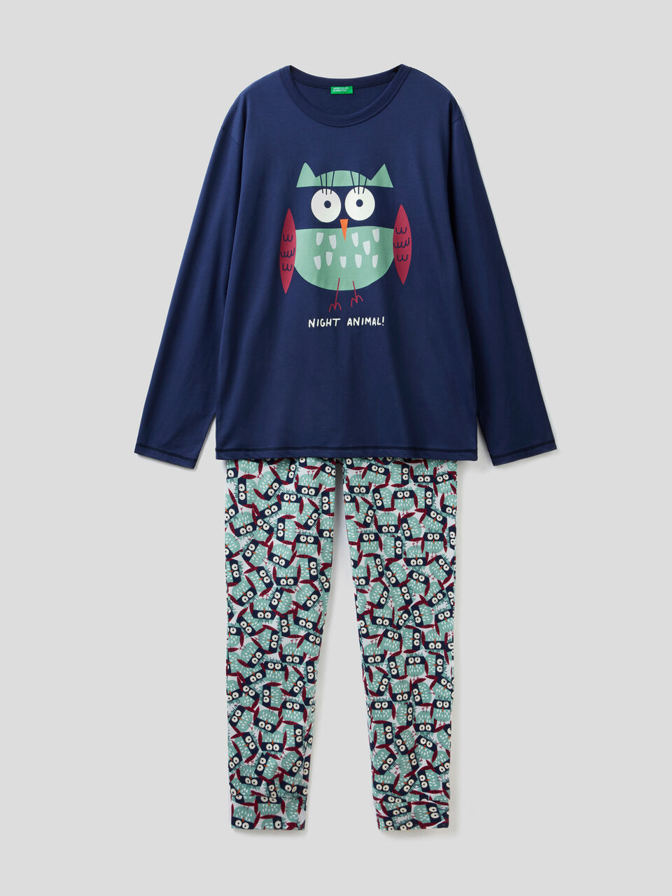 Pijama cálido con estampado de búhos image number 1