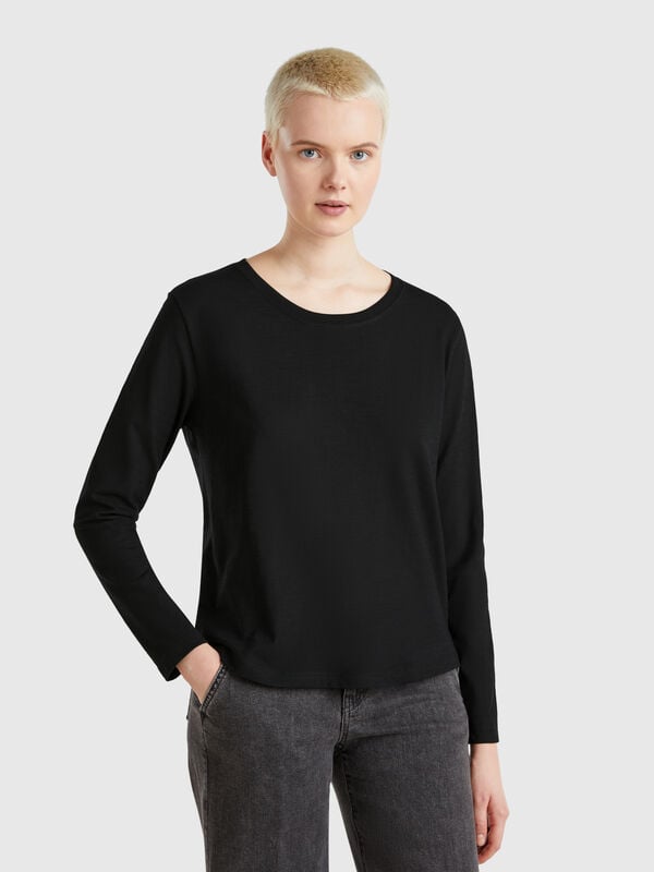 Camiseta de manga larga de algodón ligero Mujer