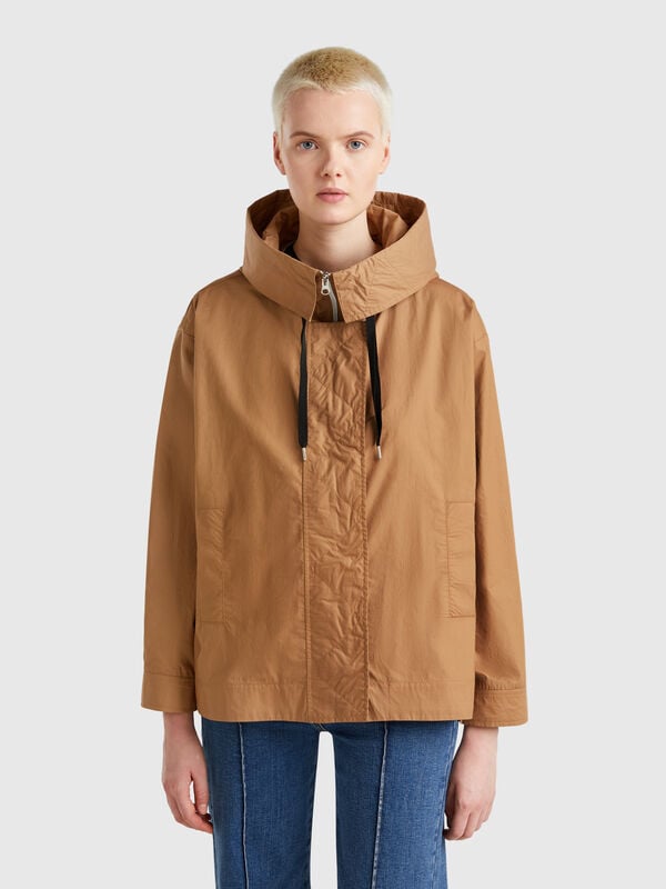 Oversized fit nylon jacket Women