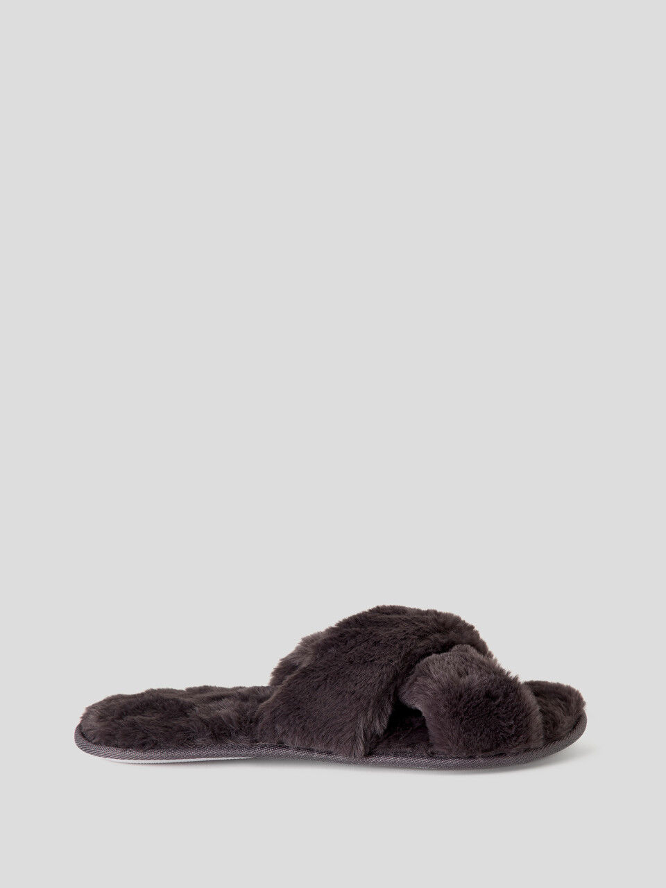 Open slippers in wool blend
