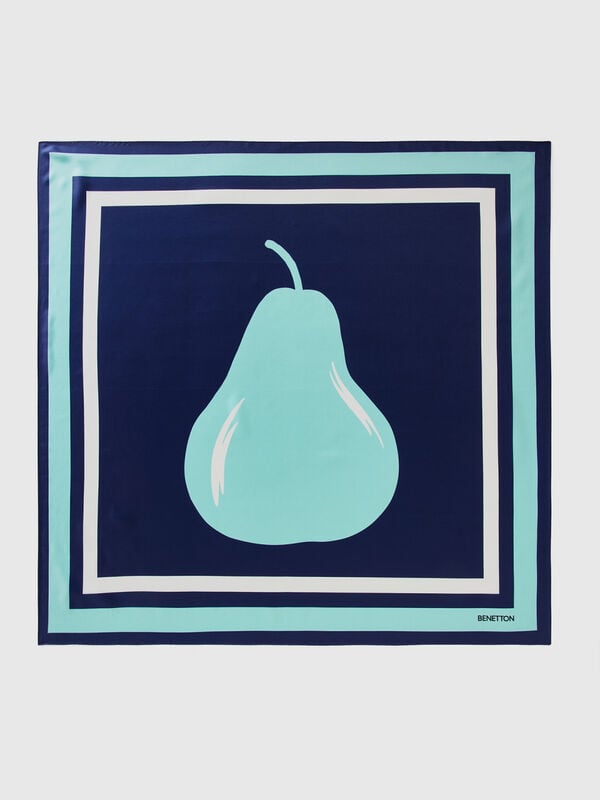 Blue foulard with pear print Women