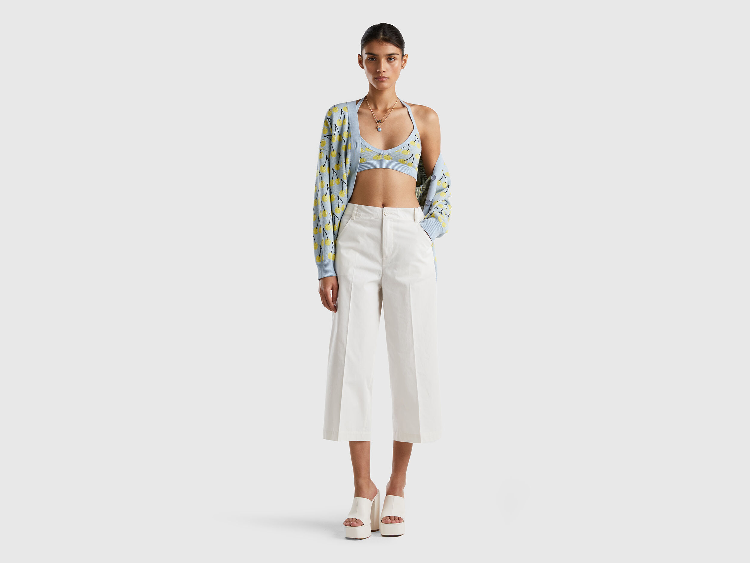 Cotton cropped deals trousers
