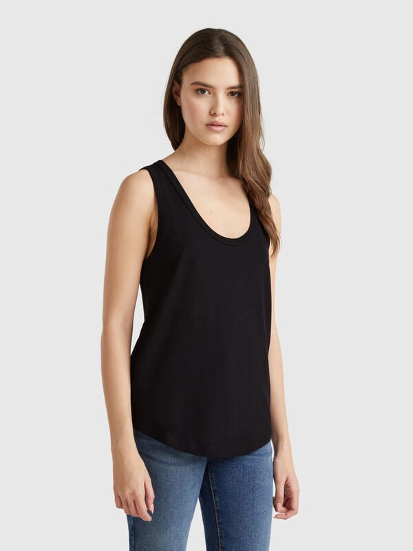 Camiseta sin mangas de algodón ligero Mujer