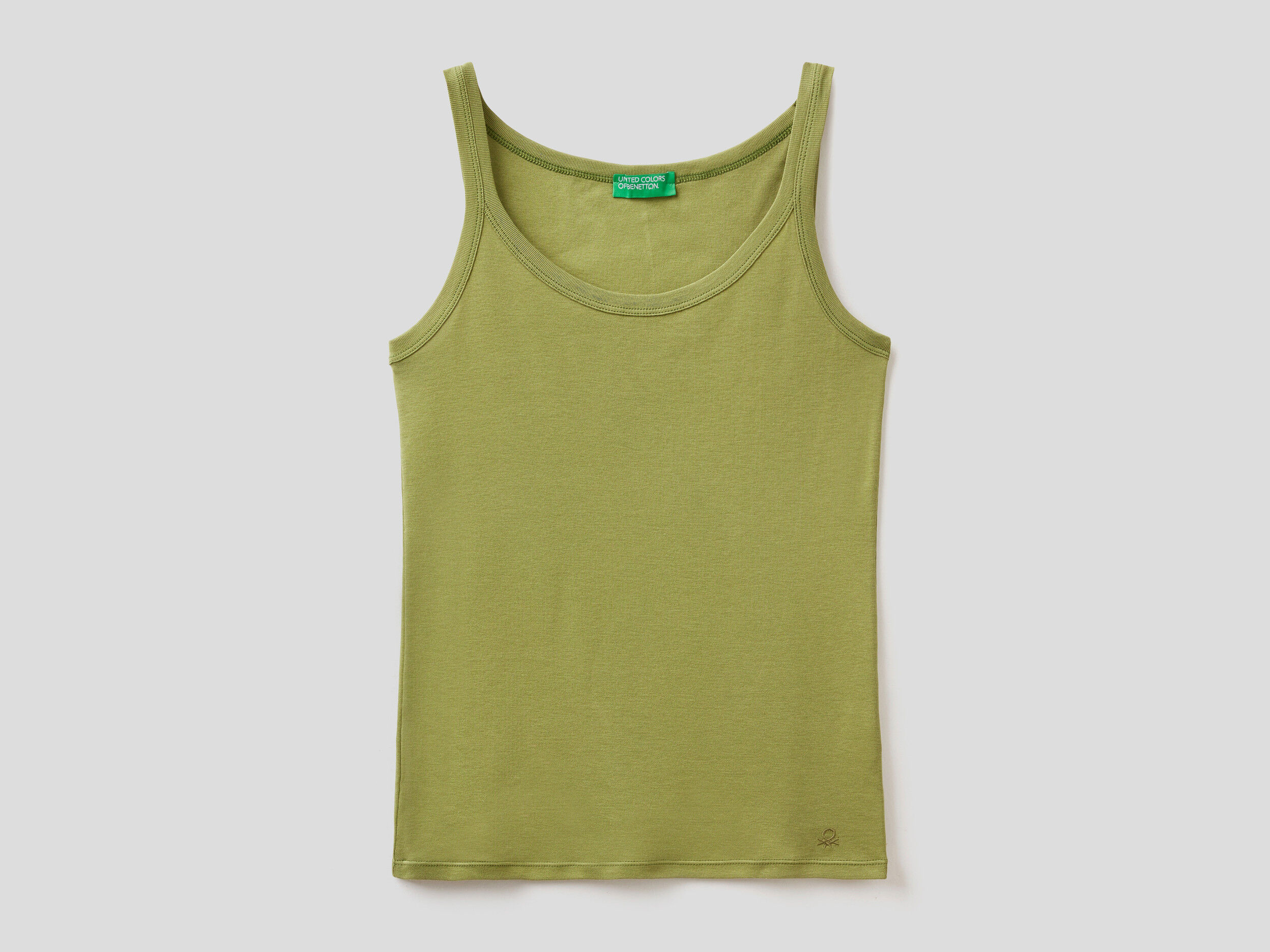Camiseta de tirantes verde militar de 100 algod n Militar