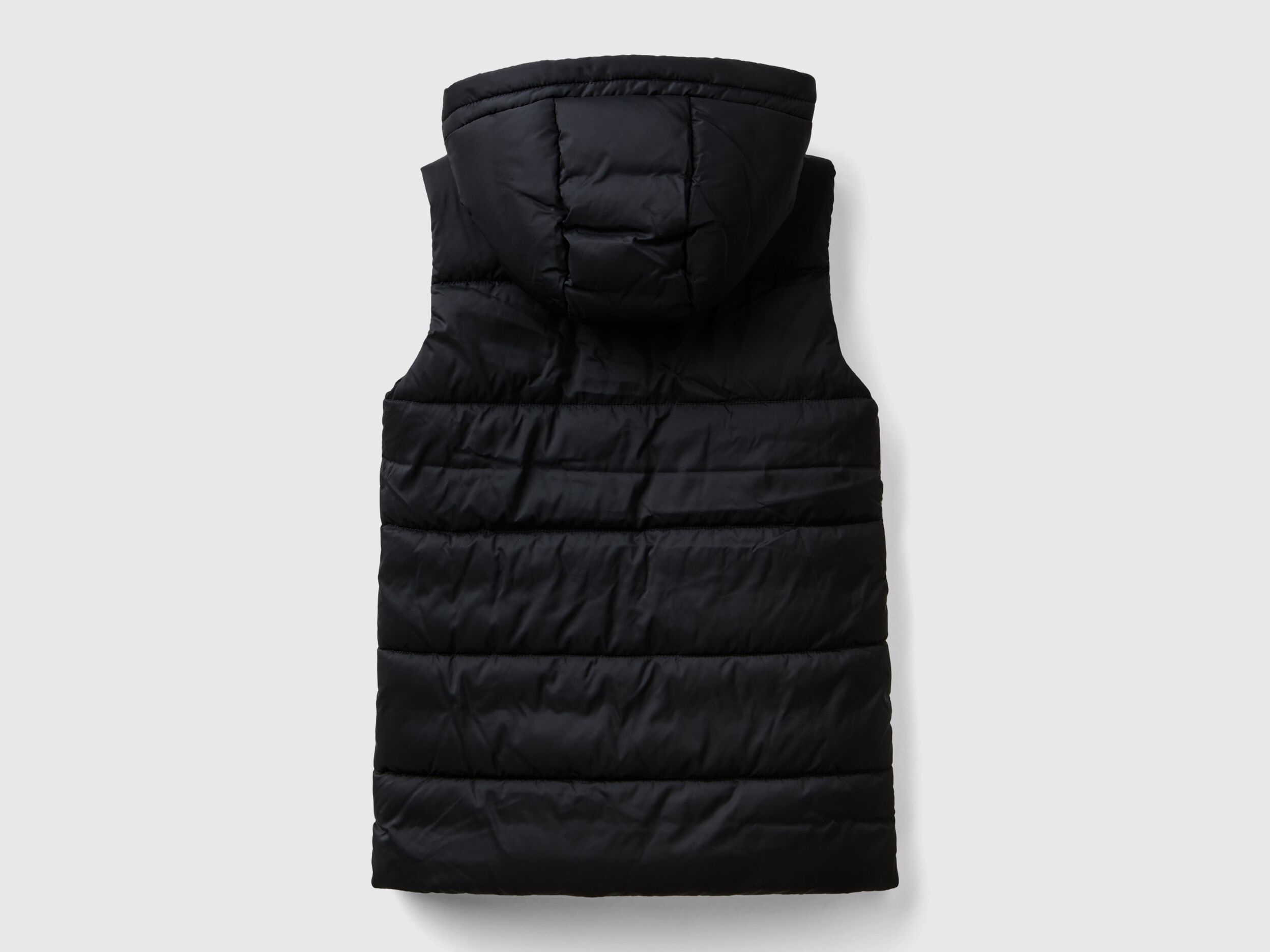 Padded vest with hood - Black | Benetton