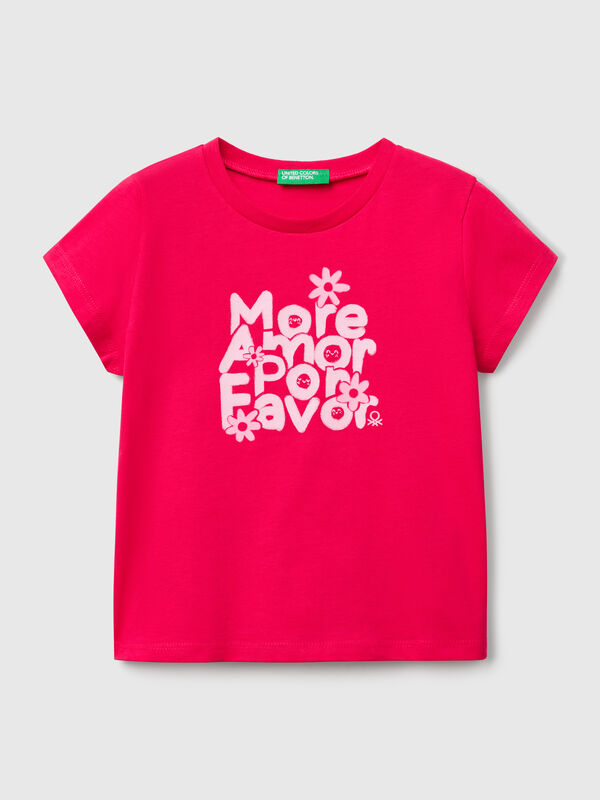Camiseta con estampado flúor Niña