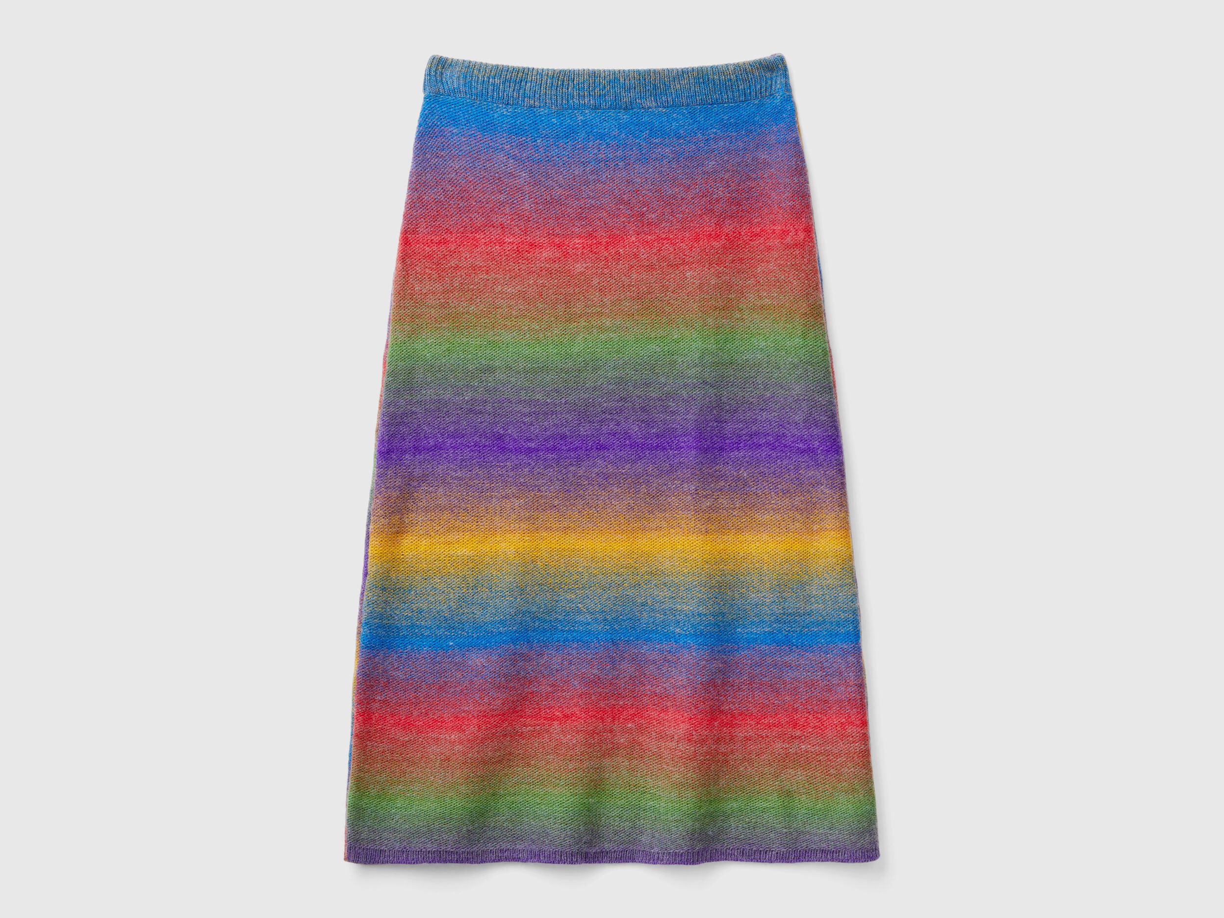 Berrylush Curve Women Multicolour Graphic Printed High-Rise Waist Slip-On  Straight Hem Knitted Pencil Mini Skirt