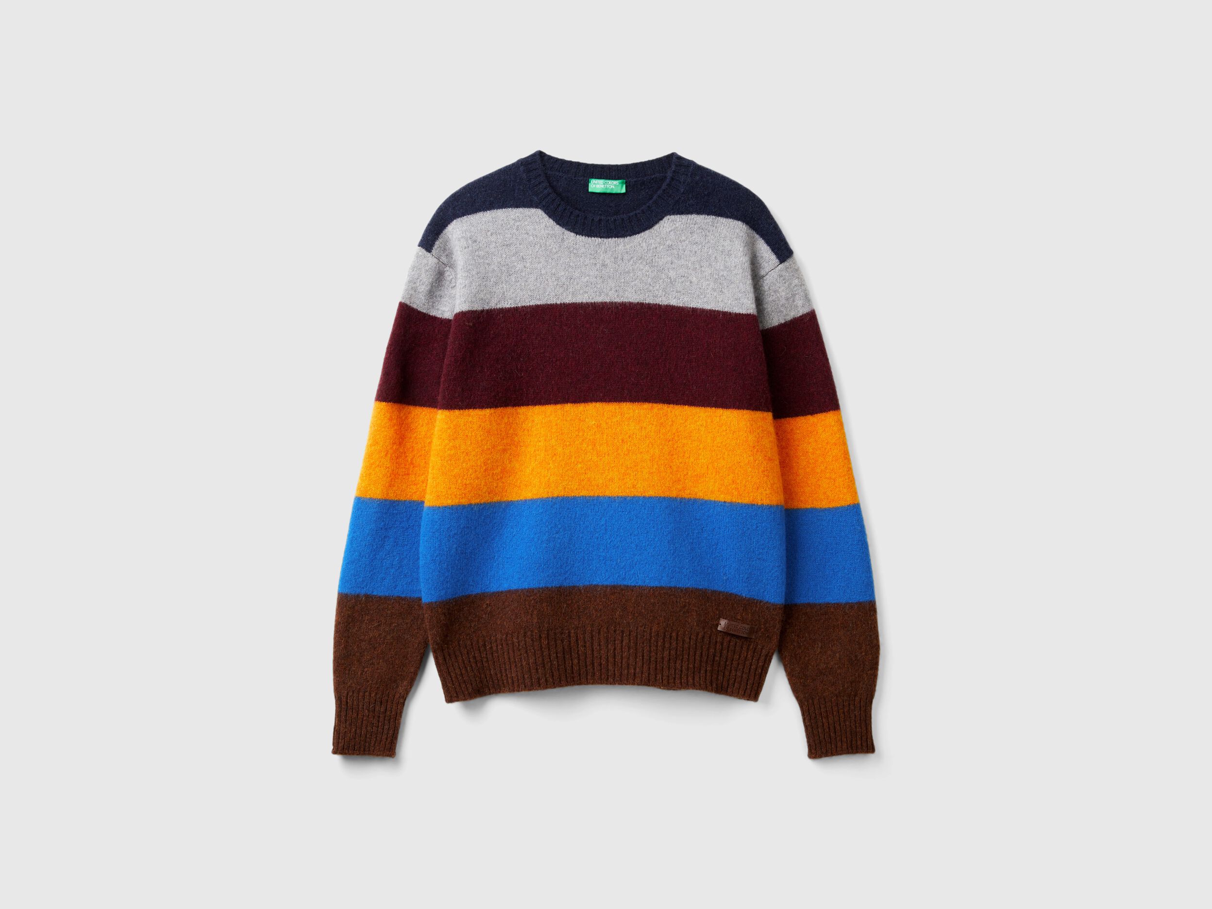 Striped sweater in pure Shetland wool - Multi-color | Benetton Striped sweater in pure Shetland wool - Multi-color | Benetton