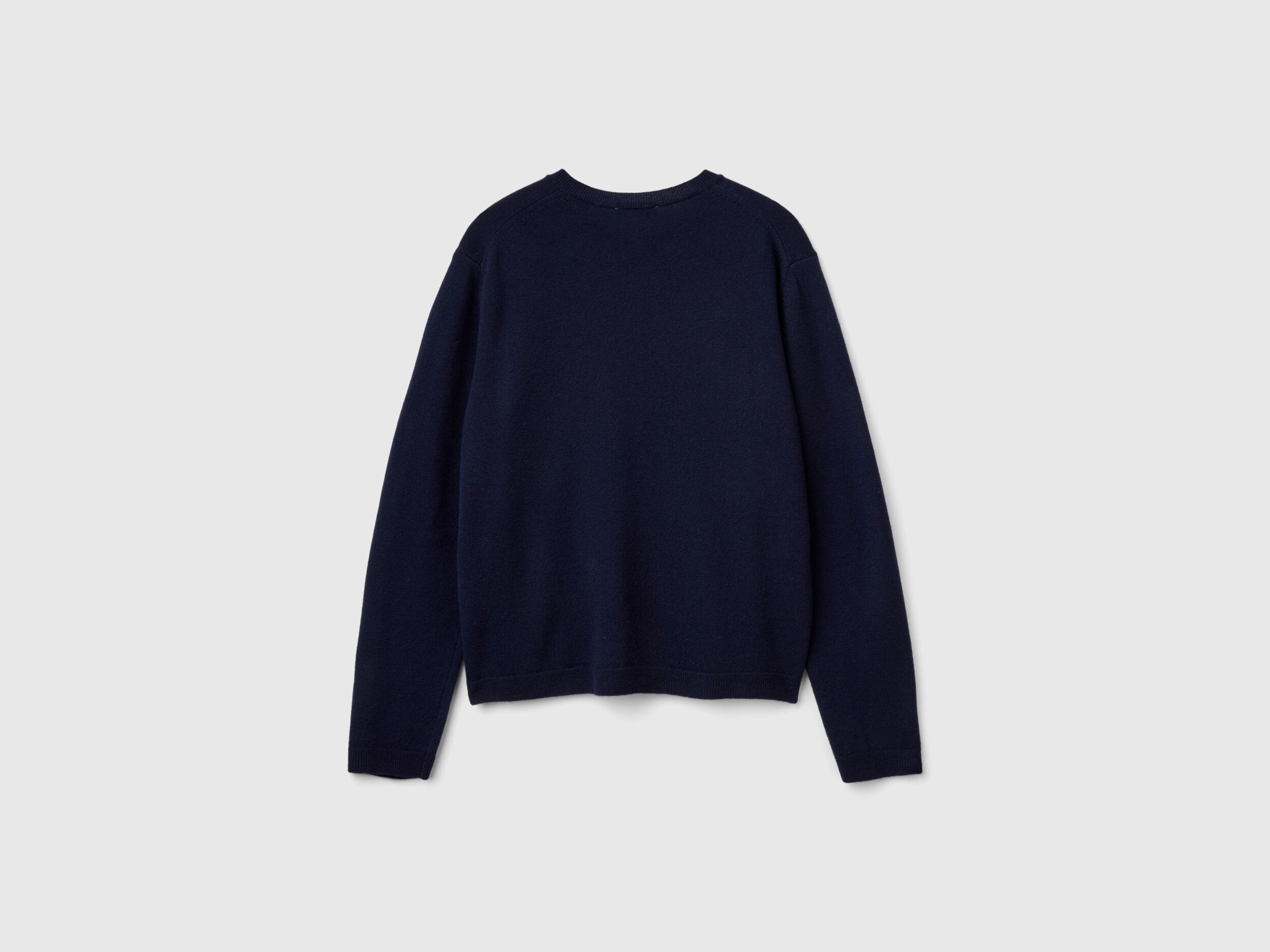 Midnight blue cardigan in pure Merino wool Dark Blue Benetton
