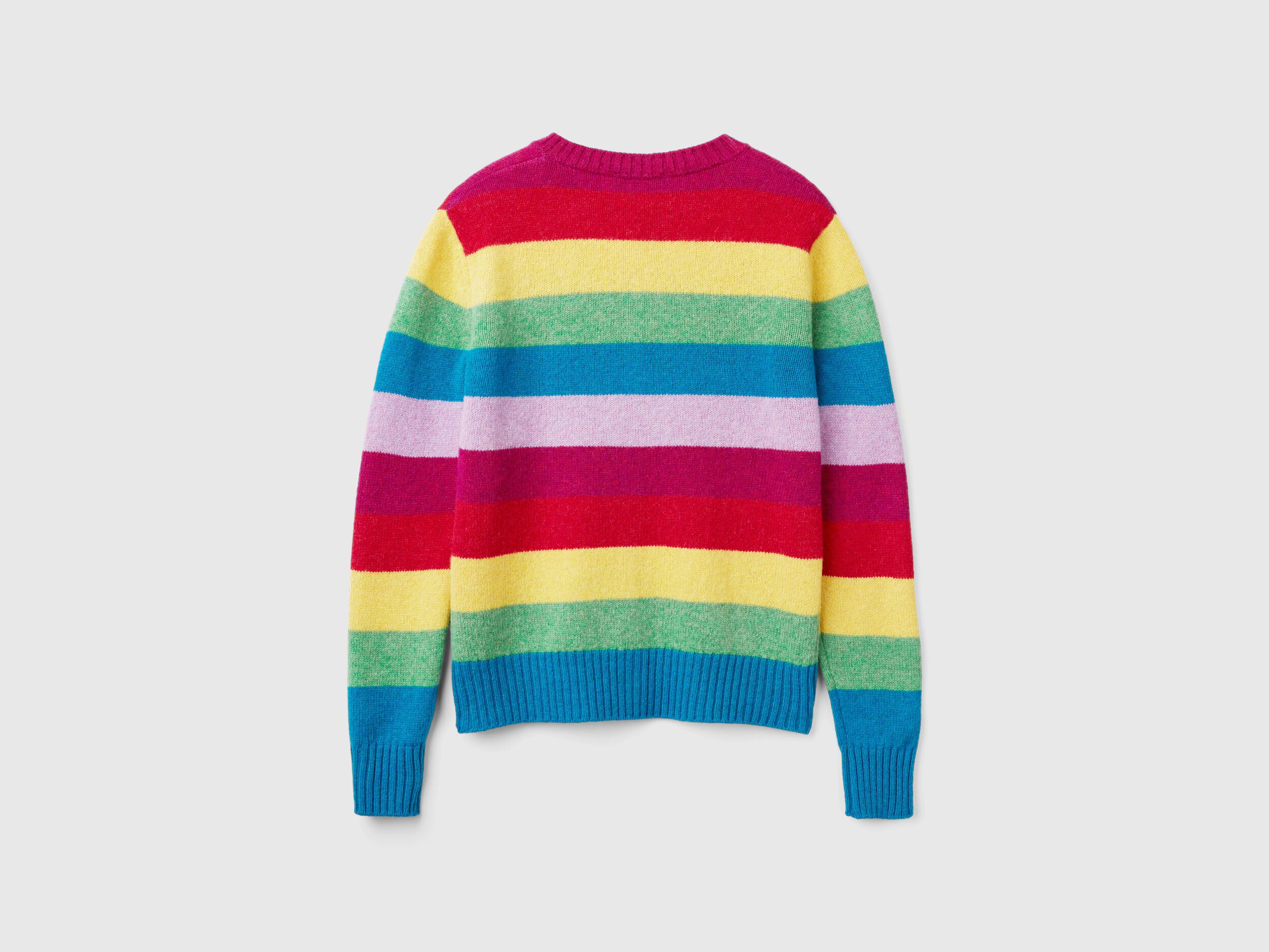 Cardigan in pure Shetland wool - Light Gray | Benetton