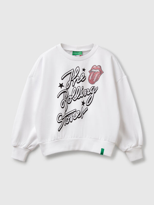 Sudadera oversize "The Rolling Stones" con pedrería Niña