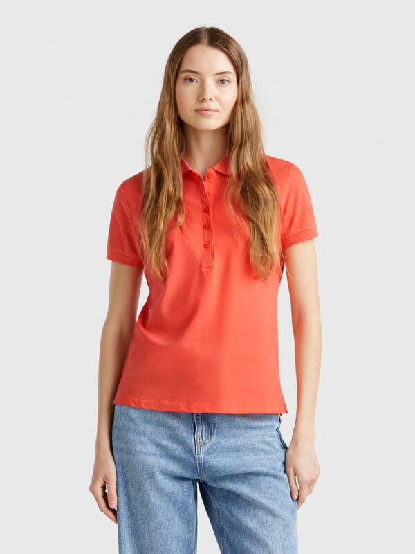 Polo slim fit de algodón elástico Mujer