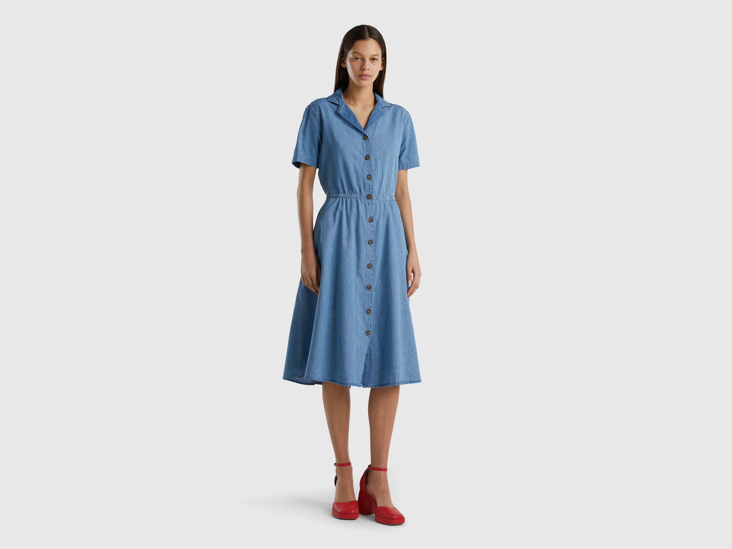 Chambray midi shirt dress shop