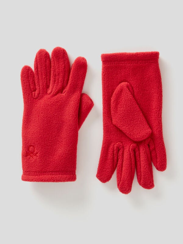 Fleece gloves with embroidered logo Junior Boy