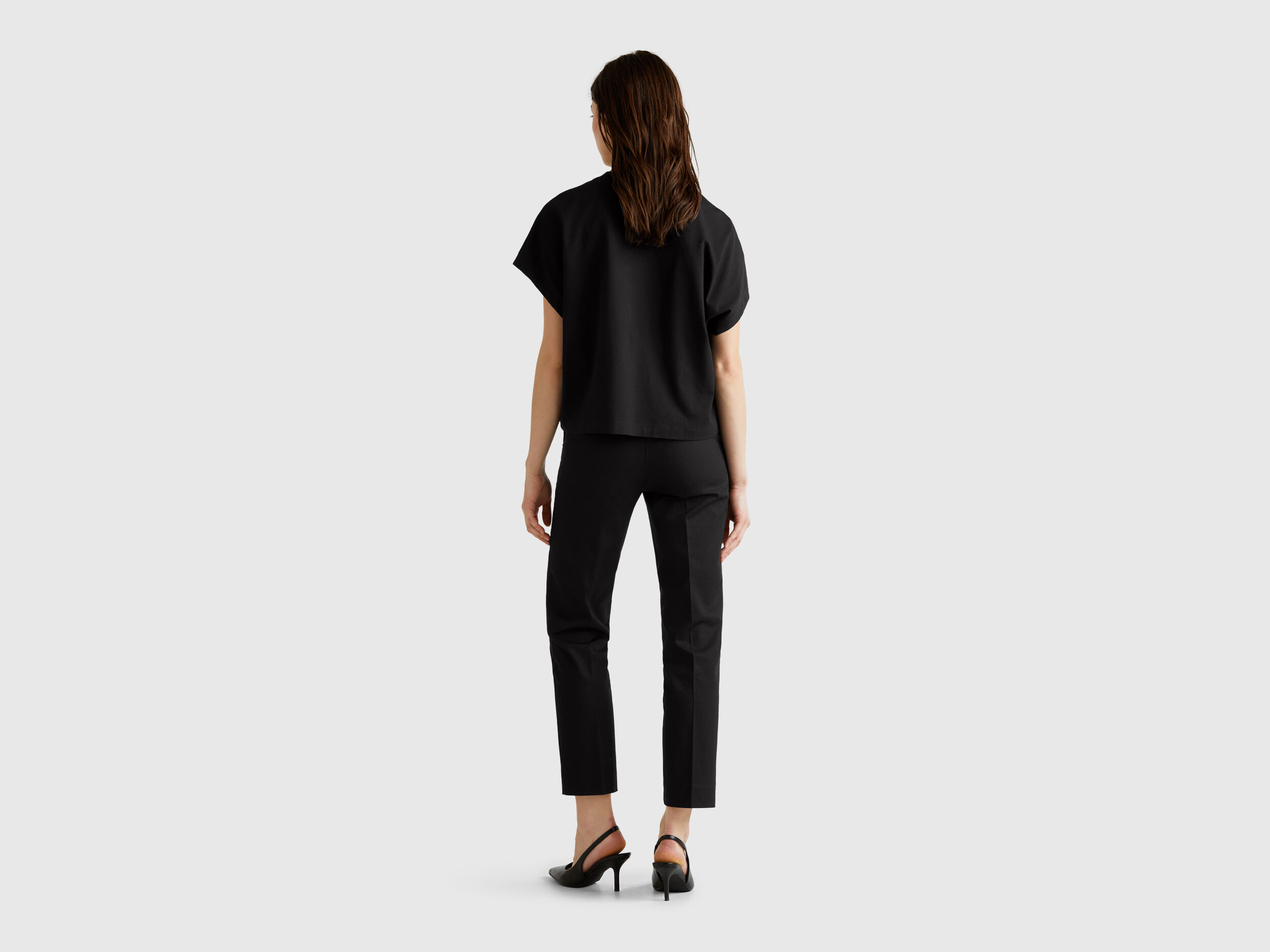 Kimono sleeve t-shirt - Black | Benetton