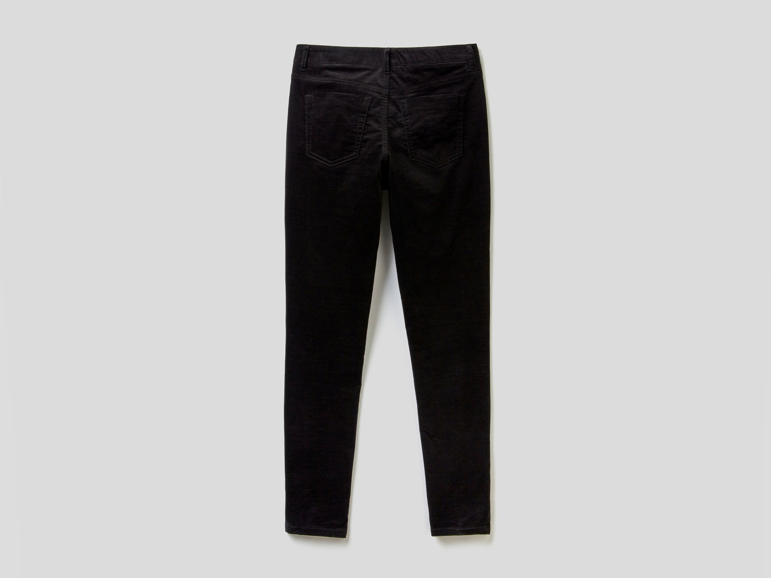 Five pocket velvet trousers Black Benetton
