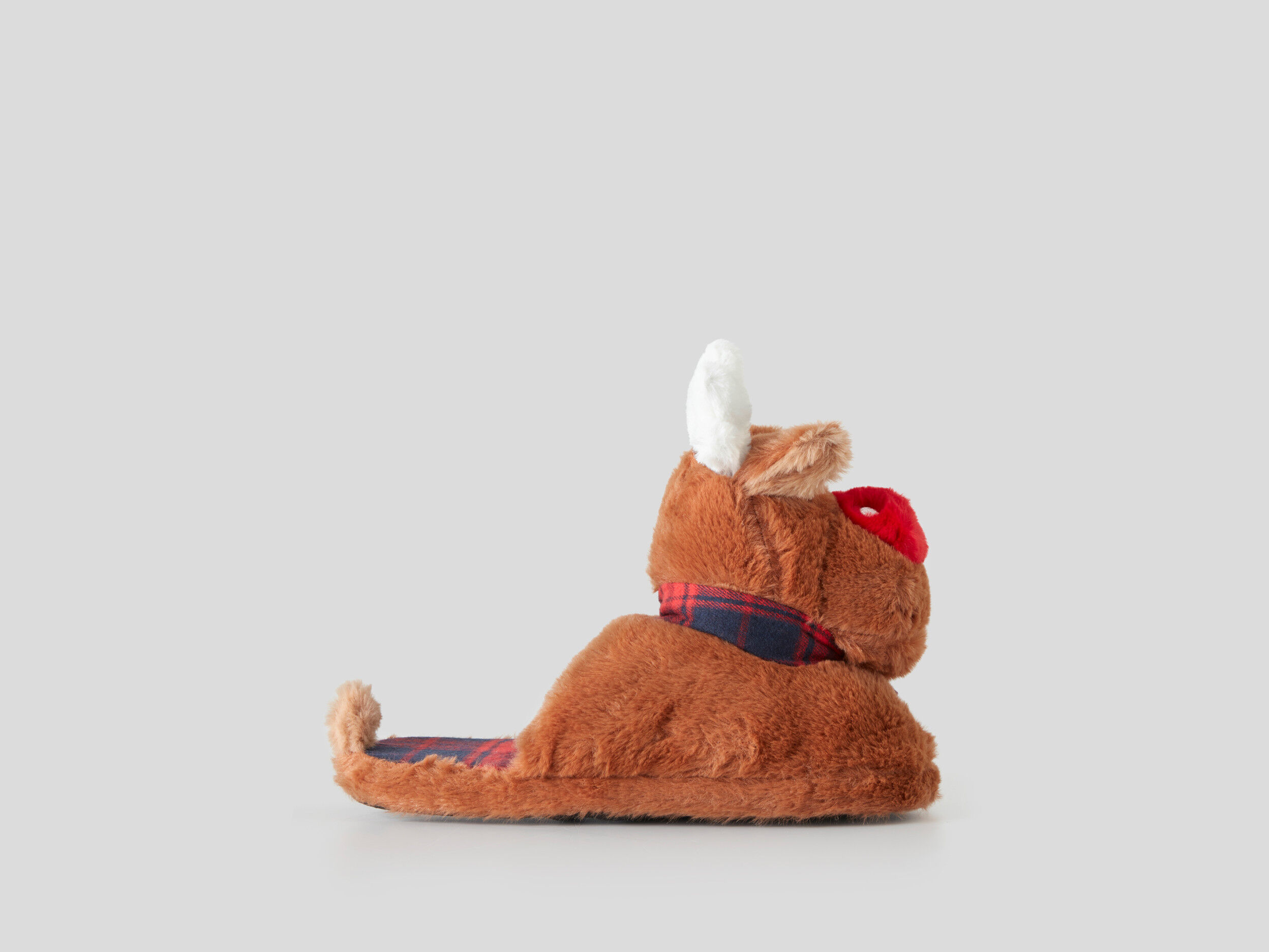Reindeer slippers in faux fur Beige Benetton