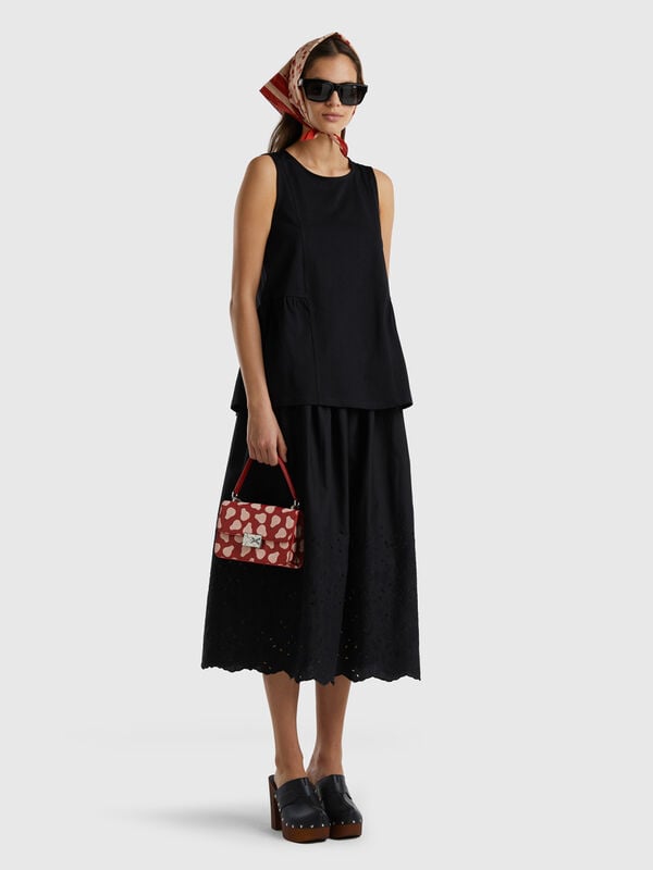 Midi skirt with broderie anglaise embroidery Women