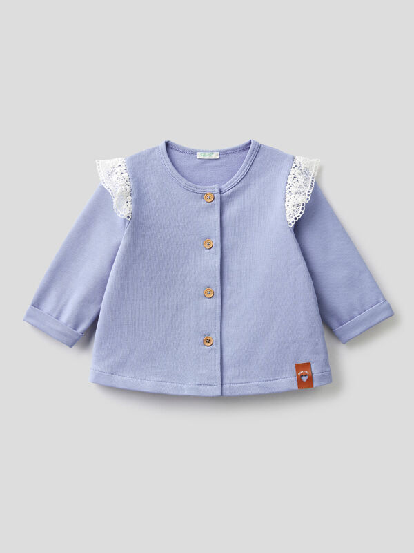 Sweatshirt with perforated ruffles New Born (0-18 months)