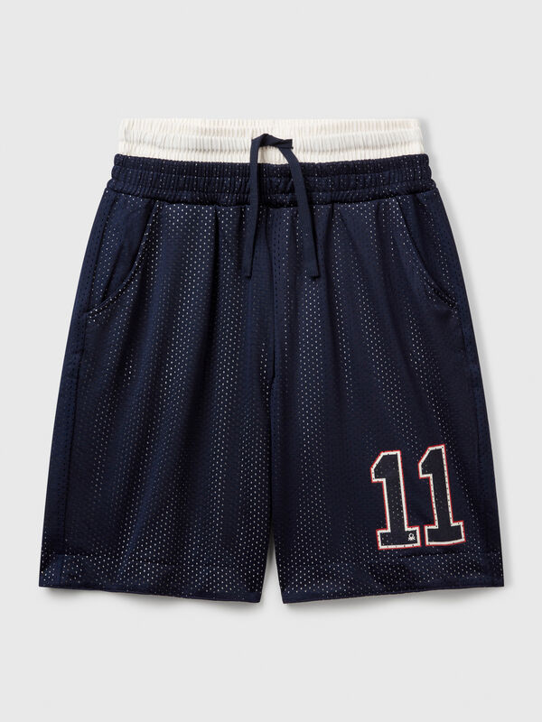 Basketball-style mesh bermuda shorts Junior Boy