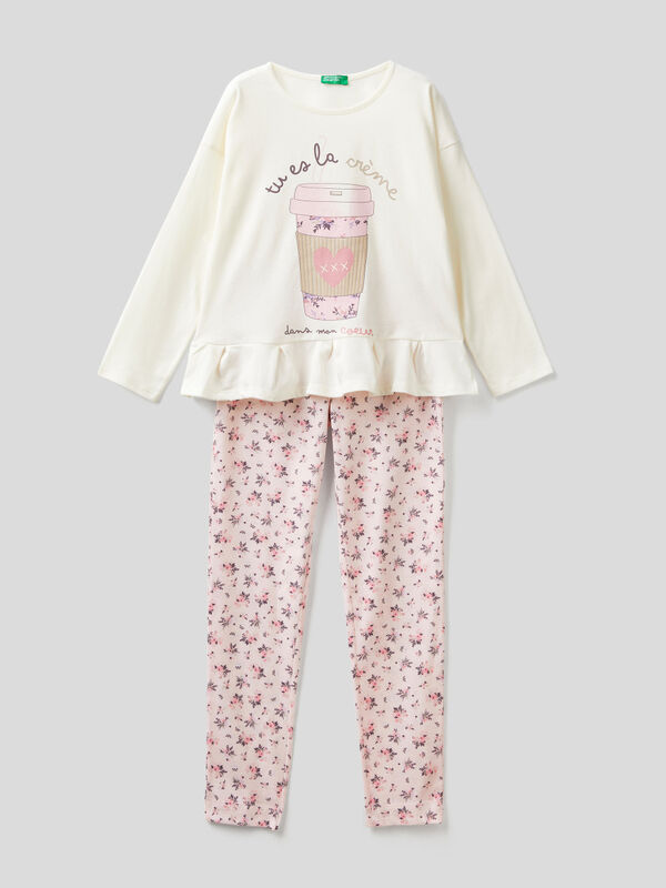 Long pyjamas in warm cotton Junior Girl