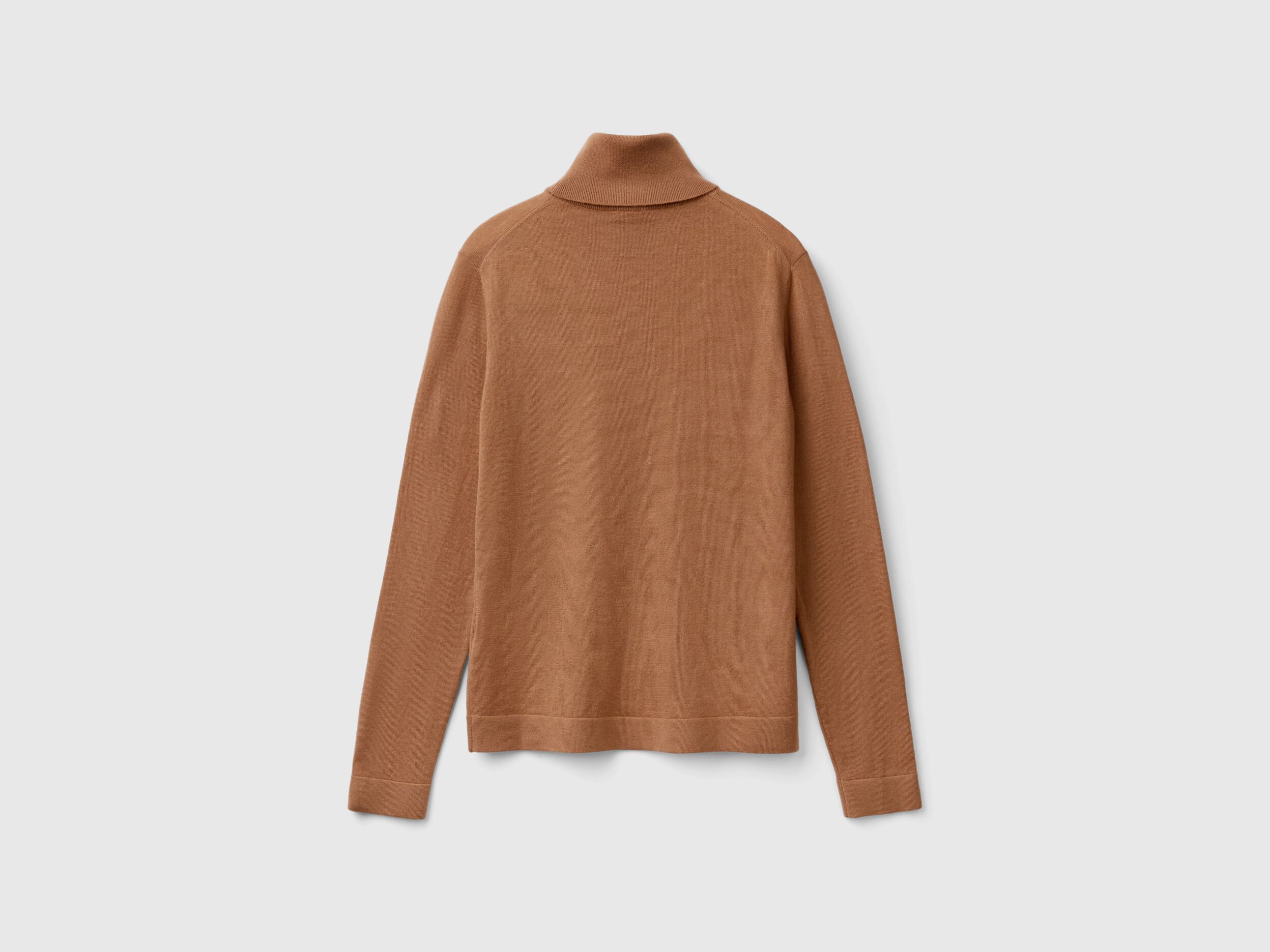Beige turtleneck in cashmere and wool blend - Beige | Benetton