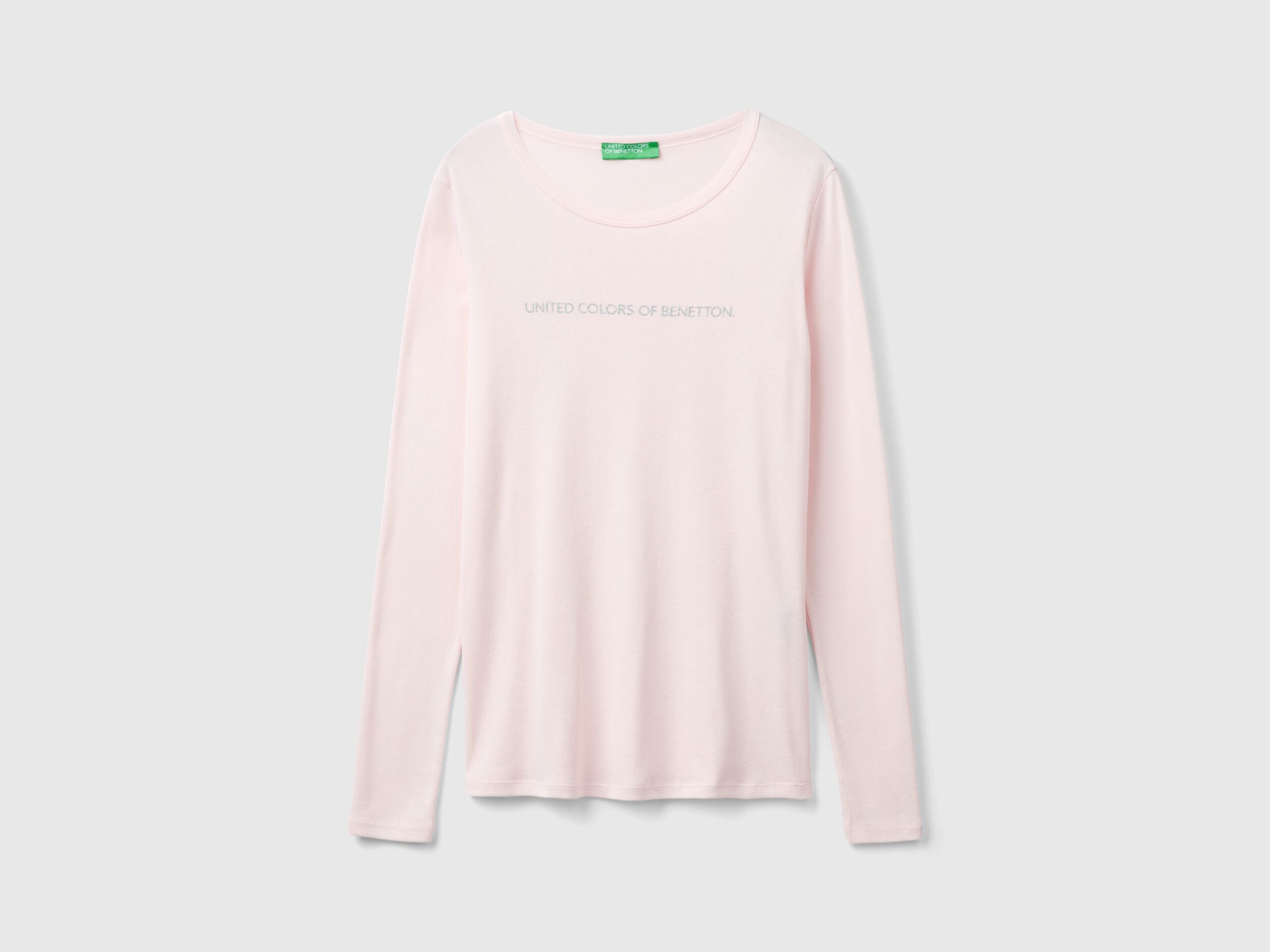 Pastel pink long sleeve t-shirt in 100% cotton - Pastel Pink | Benetton