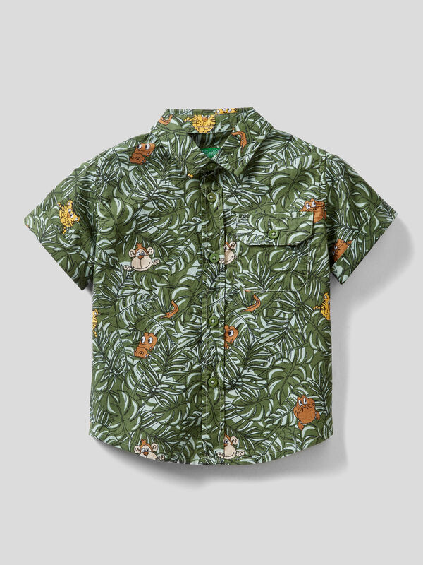Lightweight tropical pattern shirt Junior Boy