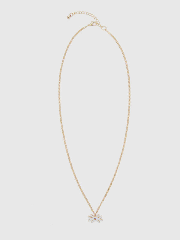 Necklace with white logo pendant Women