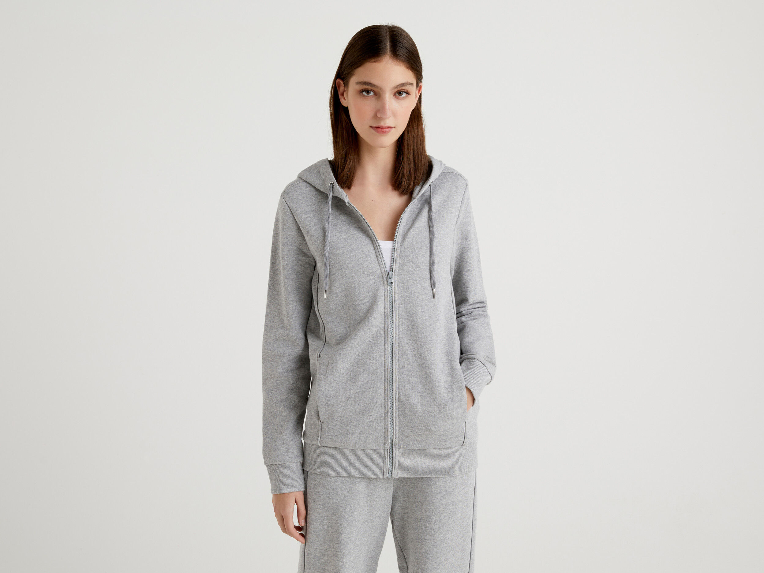 All cotton zip online hoodie