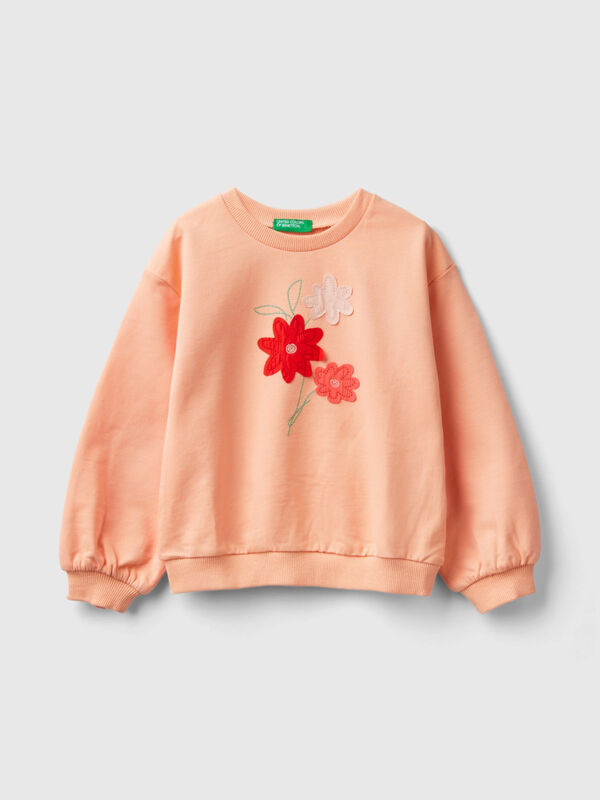 Sudadera con bordado floral Niña