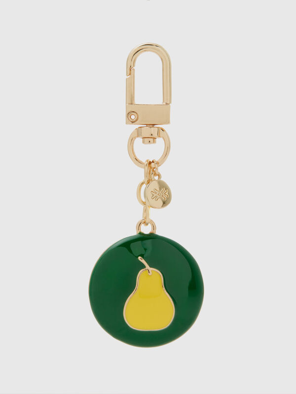Keychain with green pear pendant Women