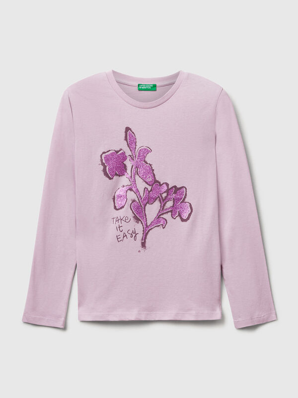 T-shirt with glitter print Junior Girl