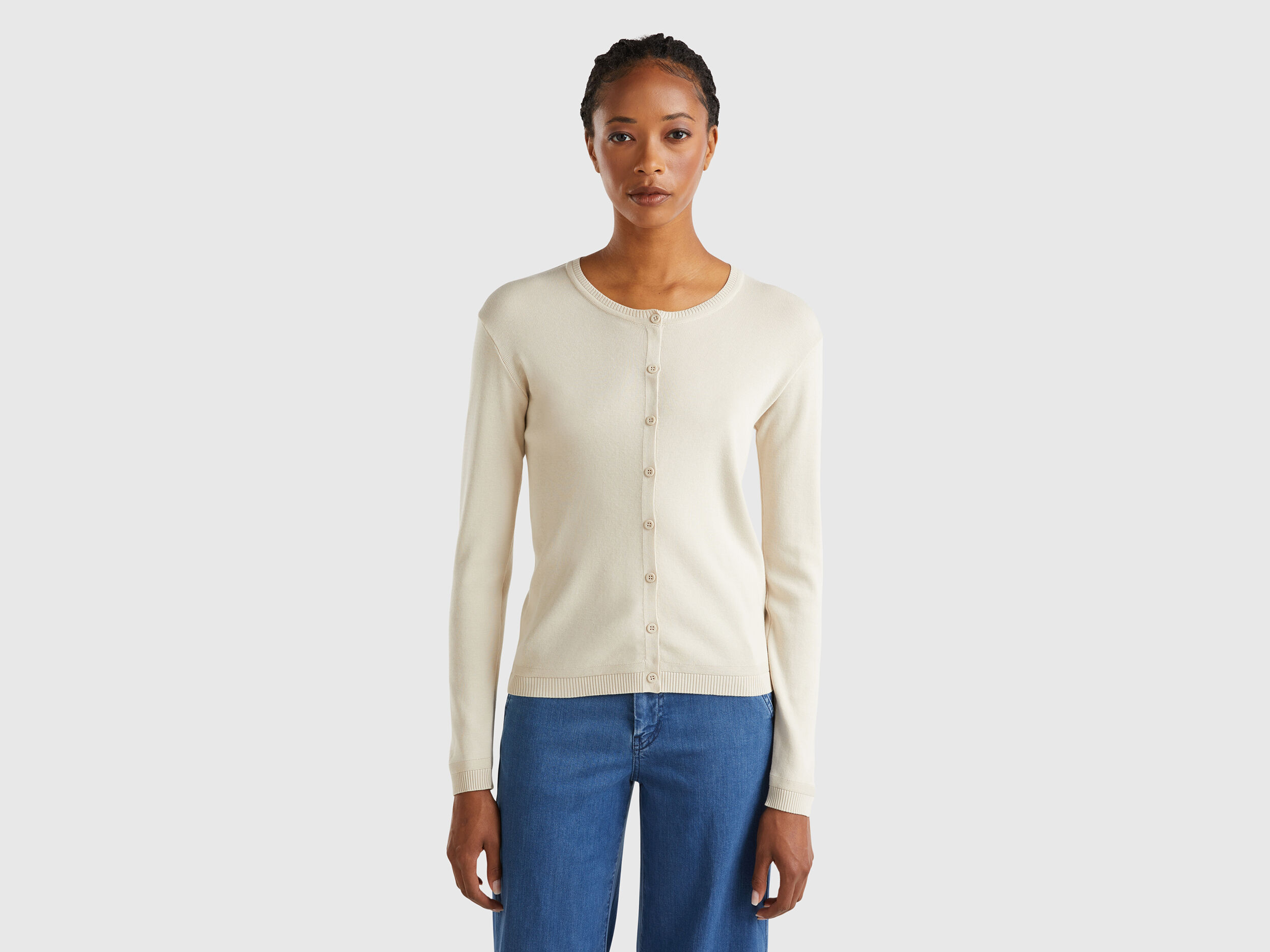 Women s Long Sleeve Tricot Cotton Sweaters 2024 Benetton