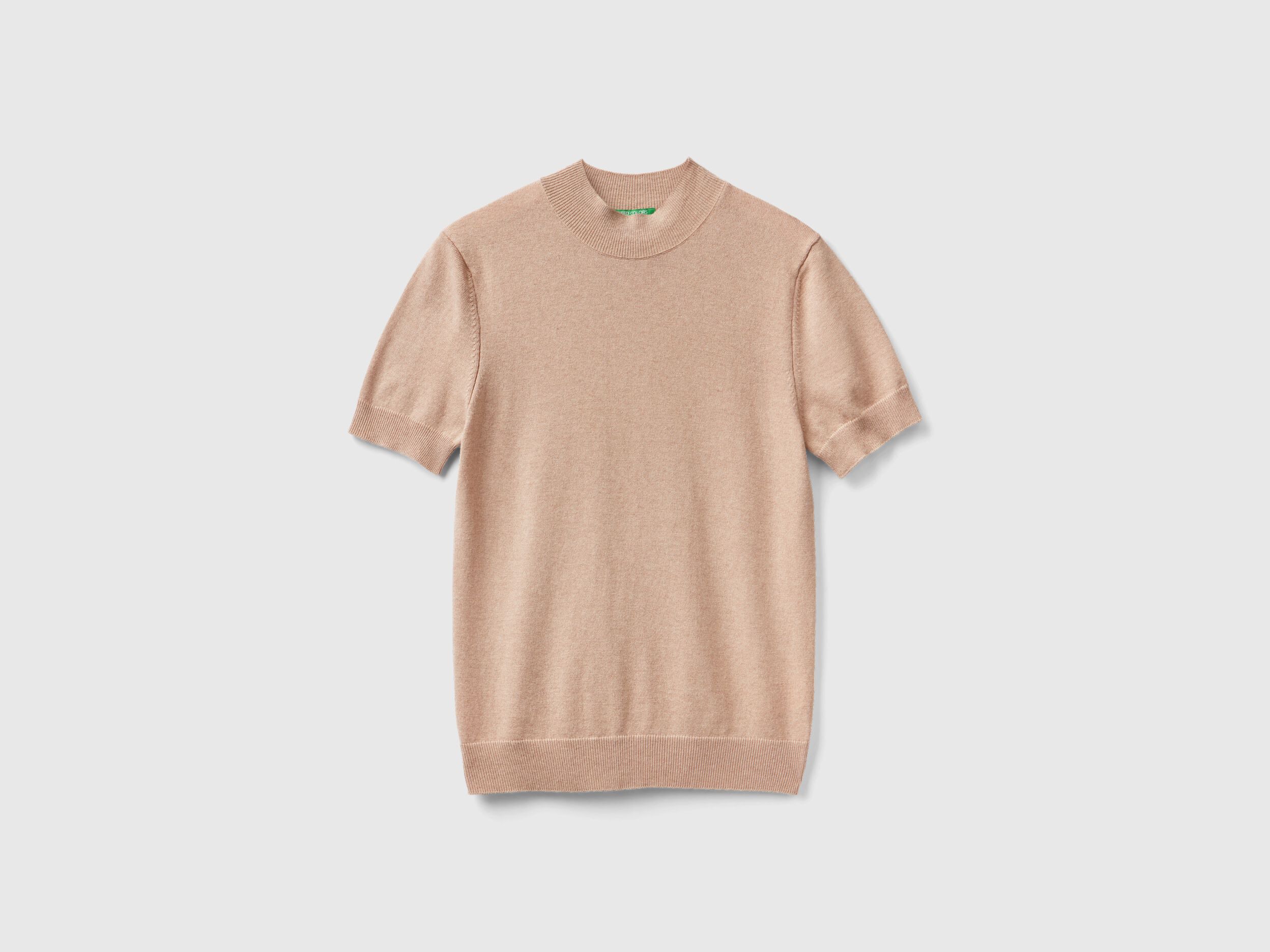 Beige short 2025 sleeve sweater