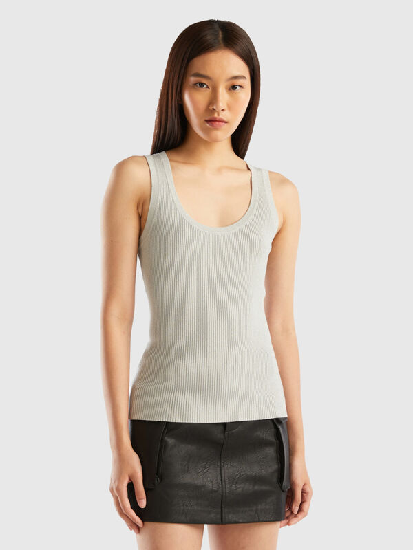 Ribbed tank top with lurex Women