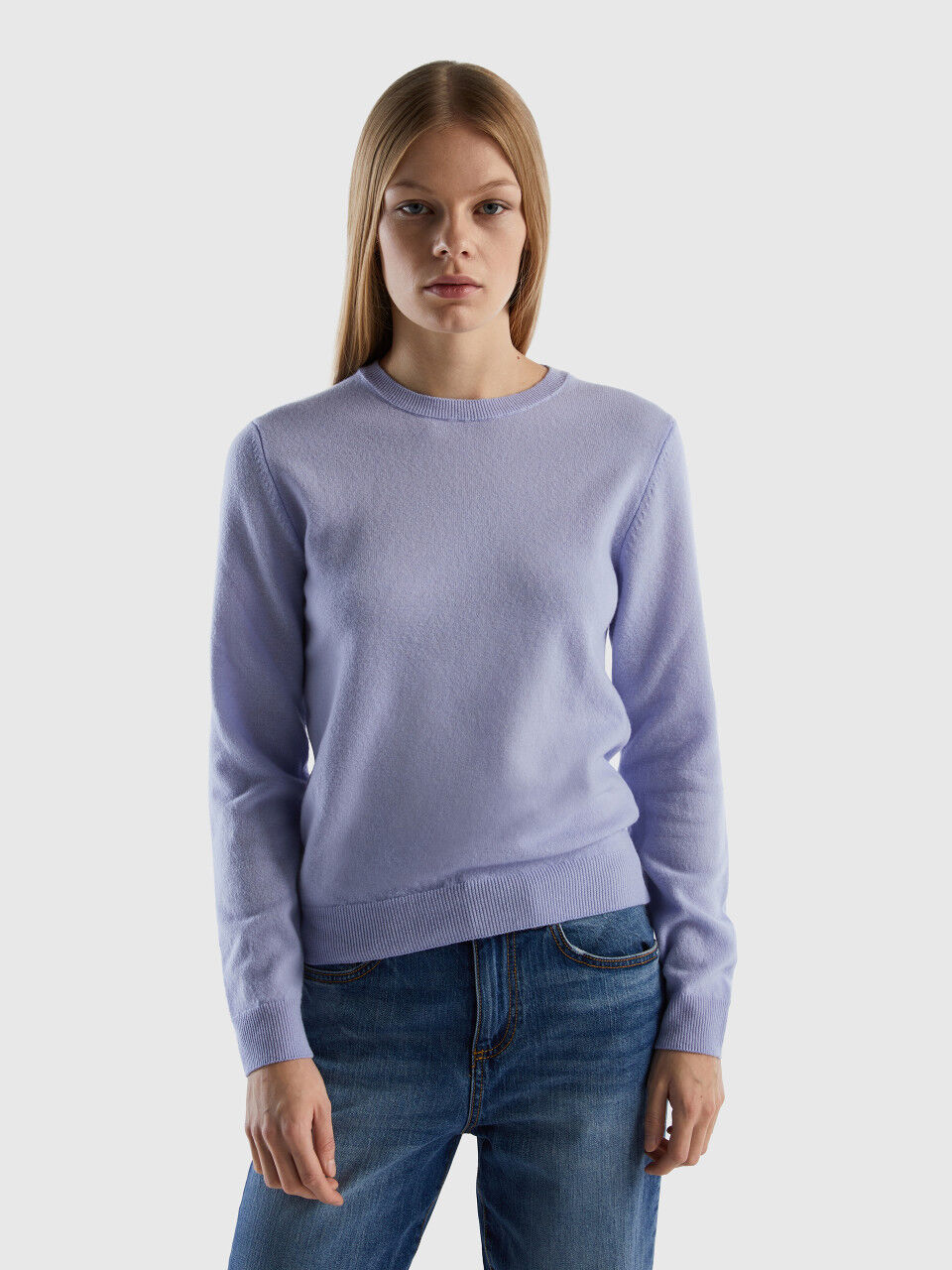 Crew Neck Merino Wool Sweaters Women 2024 Benetton