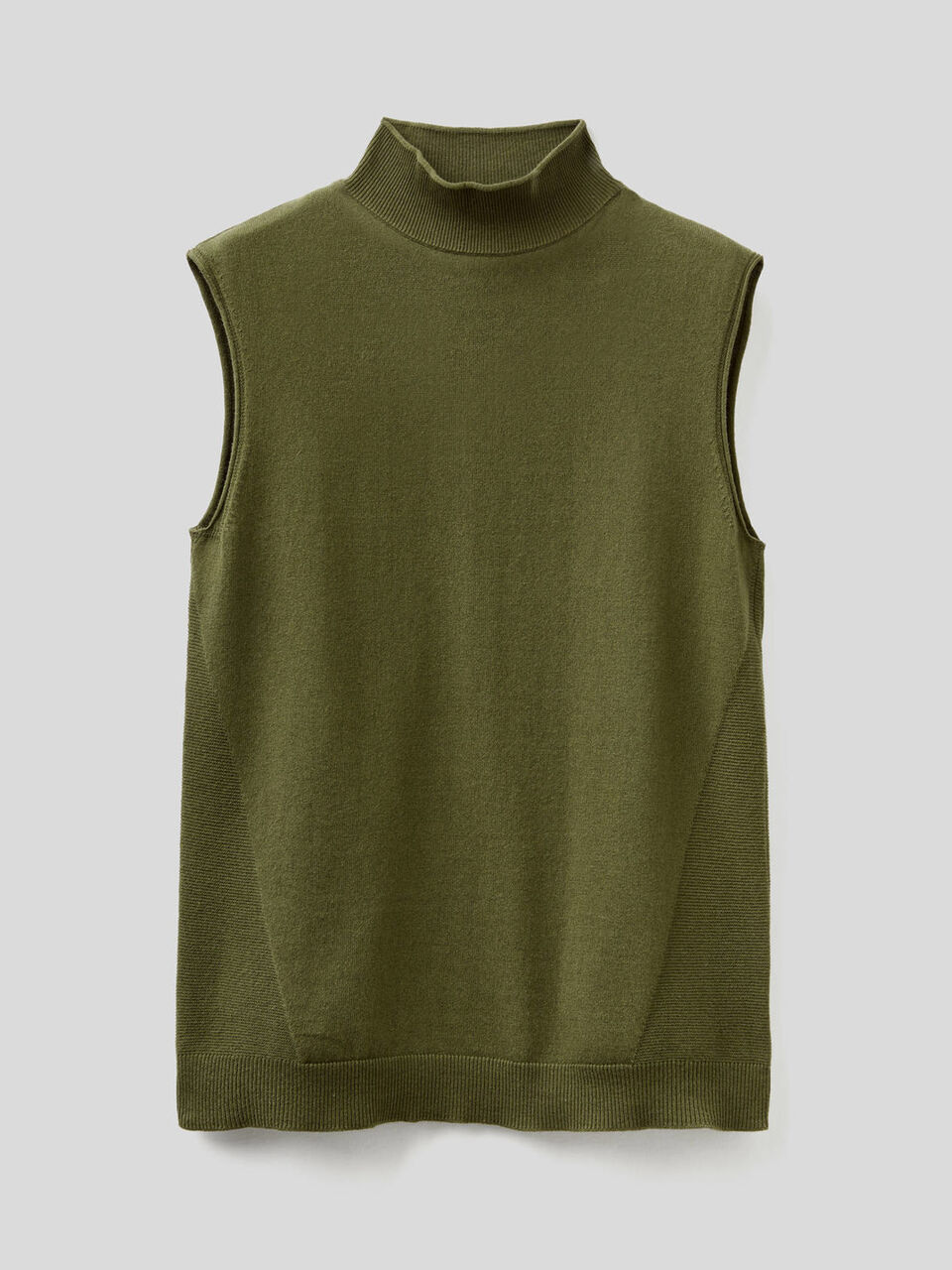 Sleeveless sweater in cashmere blend image number 1