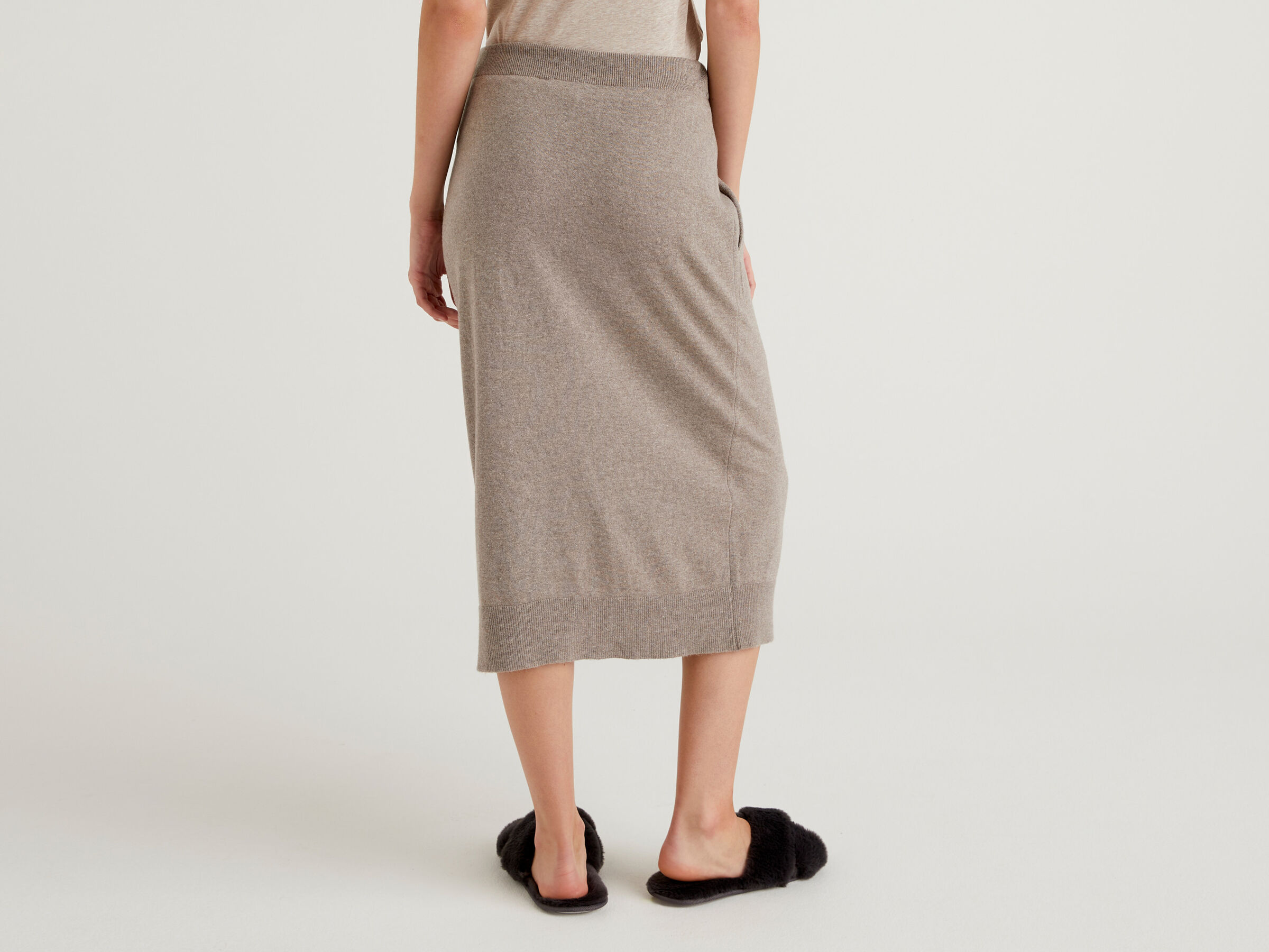 Skirt in silk and cashmere blend image number 2