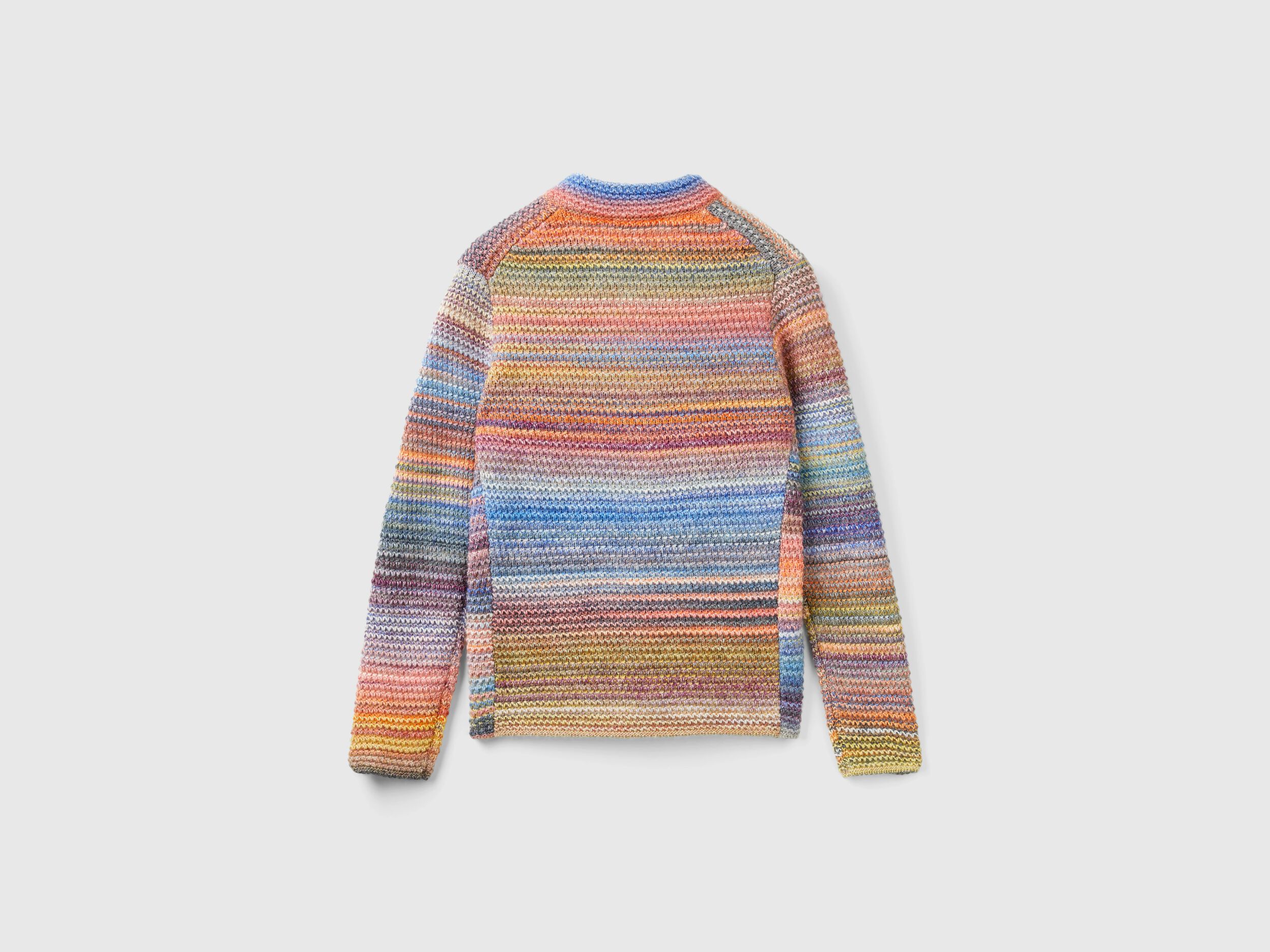 Knit jacket in multicolor wool blend - Multi-color | Benetton