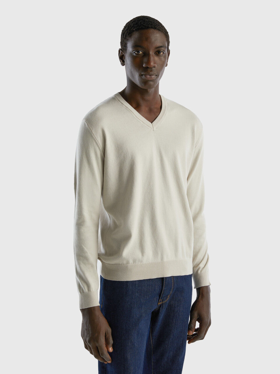 Men s Long Sleeve Cotton Tricot Sweaters 2024 Benetton