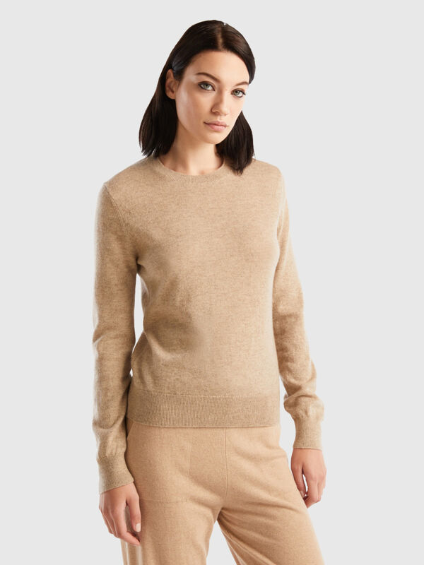 Beige sweater in pure cashmere Women