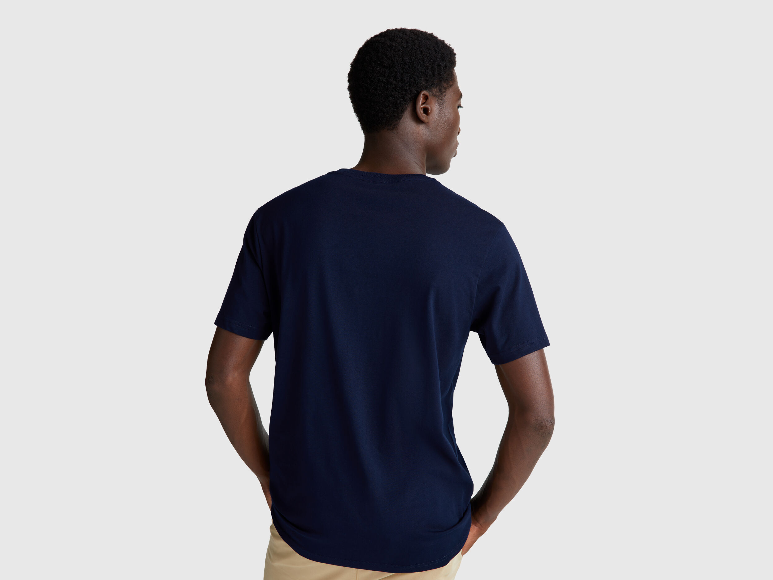 Tシャツ・カットソー LMC FN DOODLE TEE dark blue 0LM45STS101DBL Long fiber cotton t-shirt - Dark Blue | Benetton