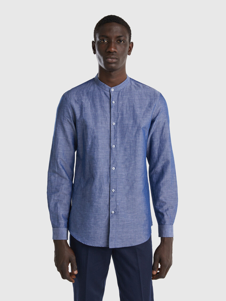 Mandarin collar shirts top online