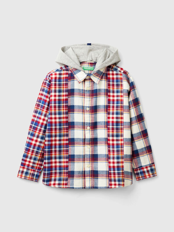 Tartan shirt with hood Junior Boy