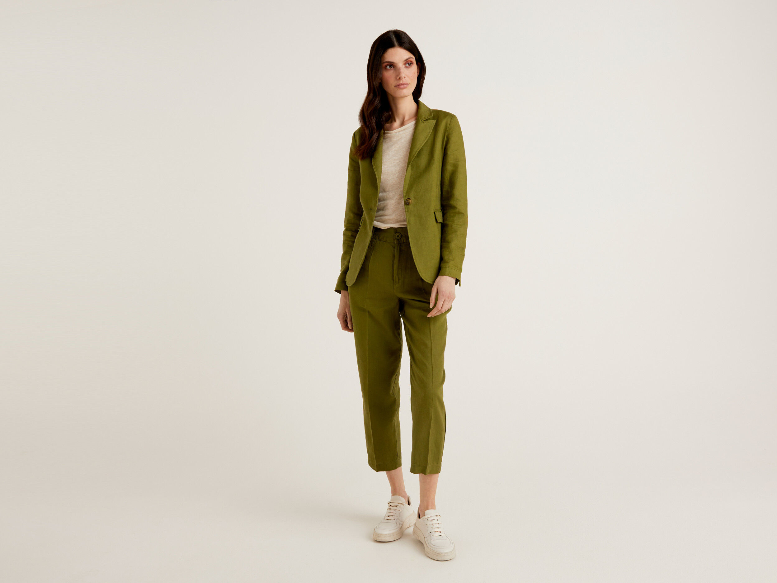 Green linen jacket on sale womens
