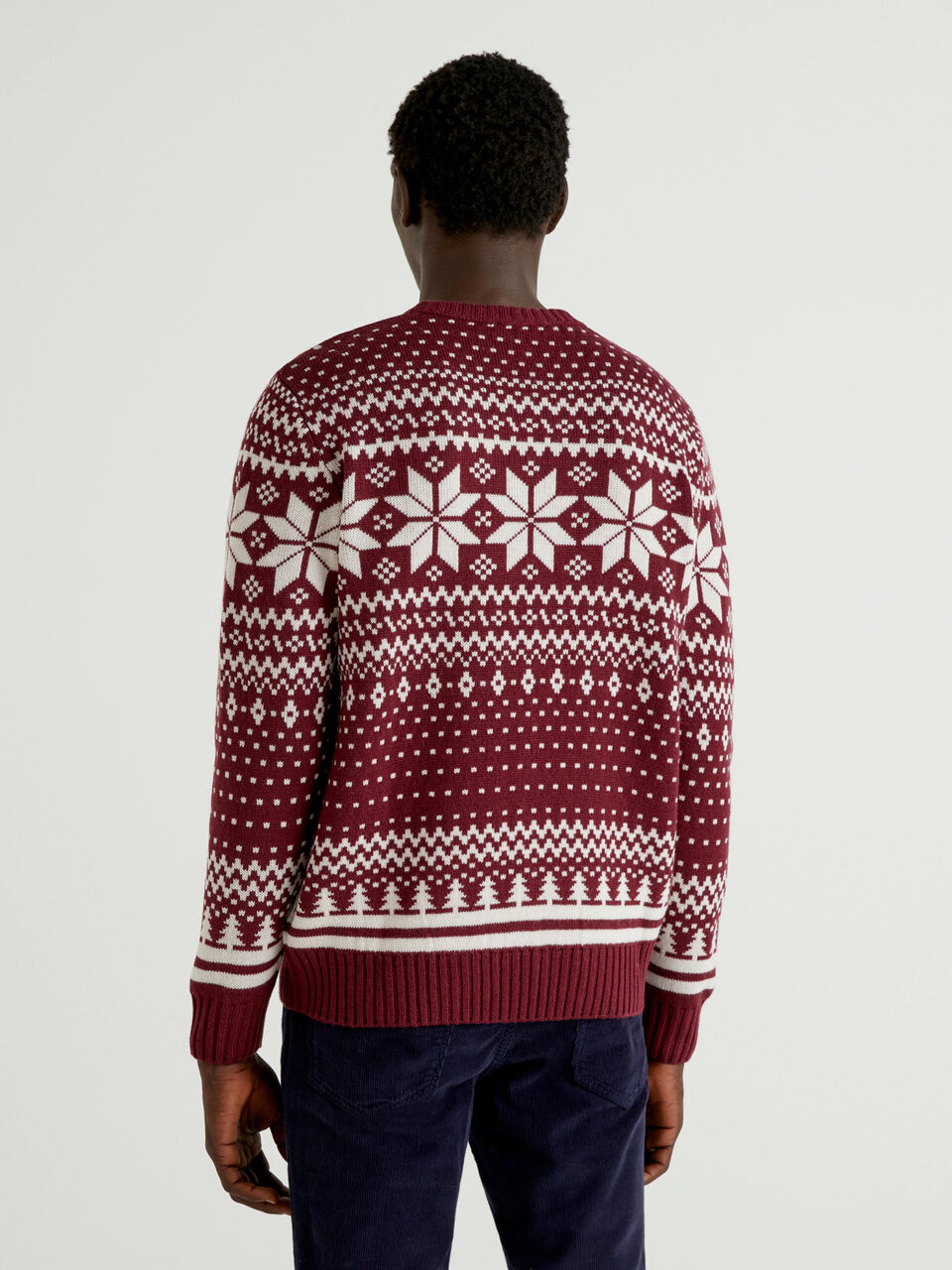 Crew neck jacquard sweater, Knitwear & Sweatshirts, Men's