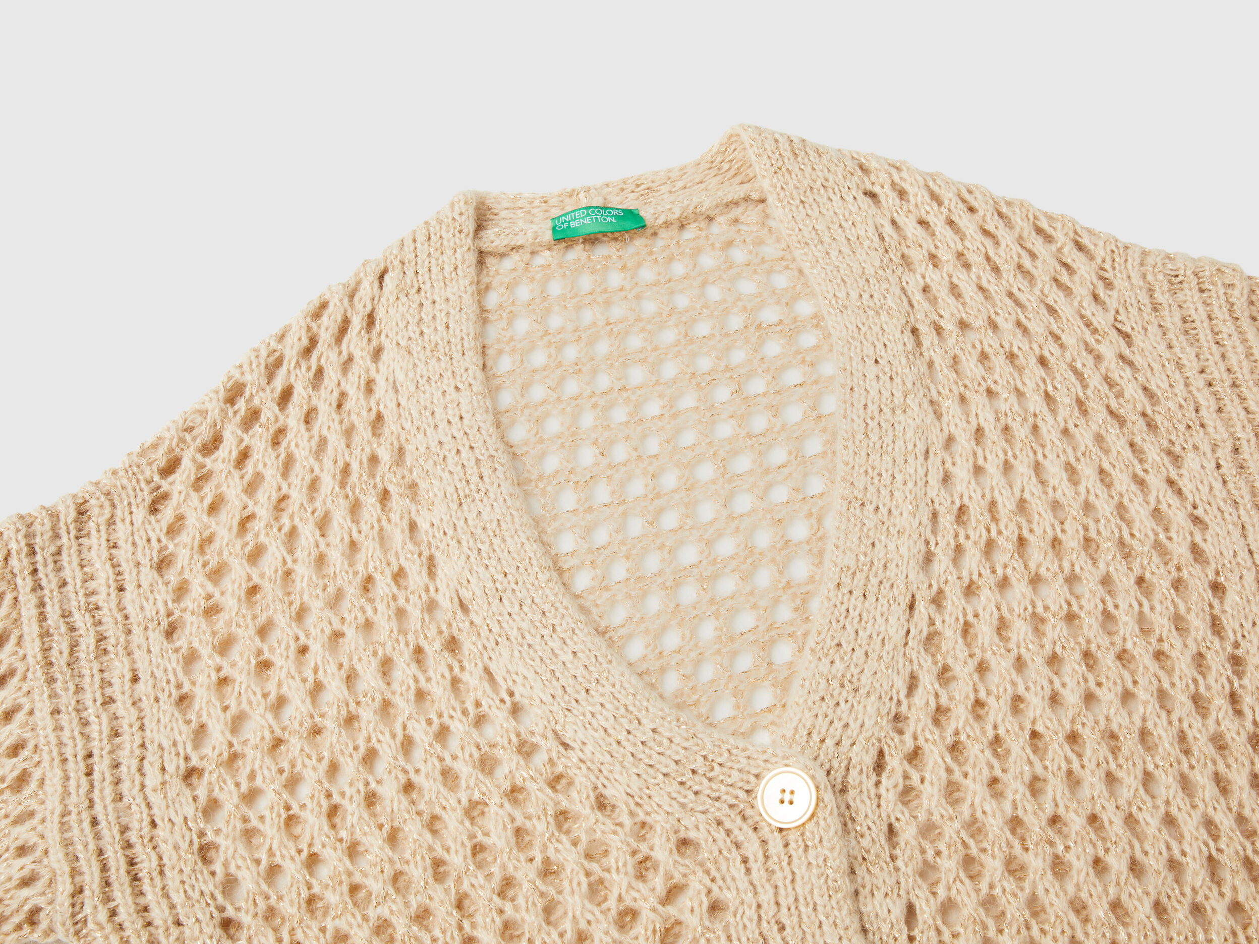 ブランド品 通販サイト - lurex with cardigan Mesh Beige Benetton | トップス